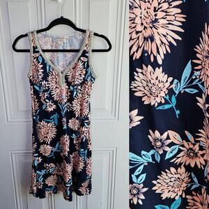 Vintage Y2K Lucky Brand Size XS Sleeveless Floral Casual Summer Spring Dress